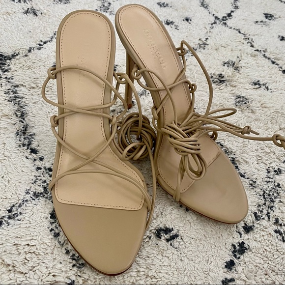 BEIGE LEATHER BARELY THERE SANDAL - Picture 7 of 10